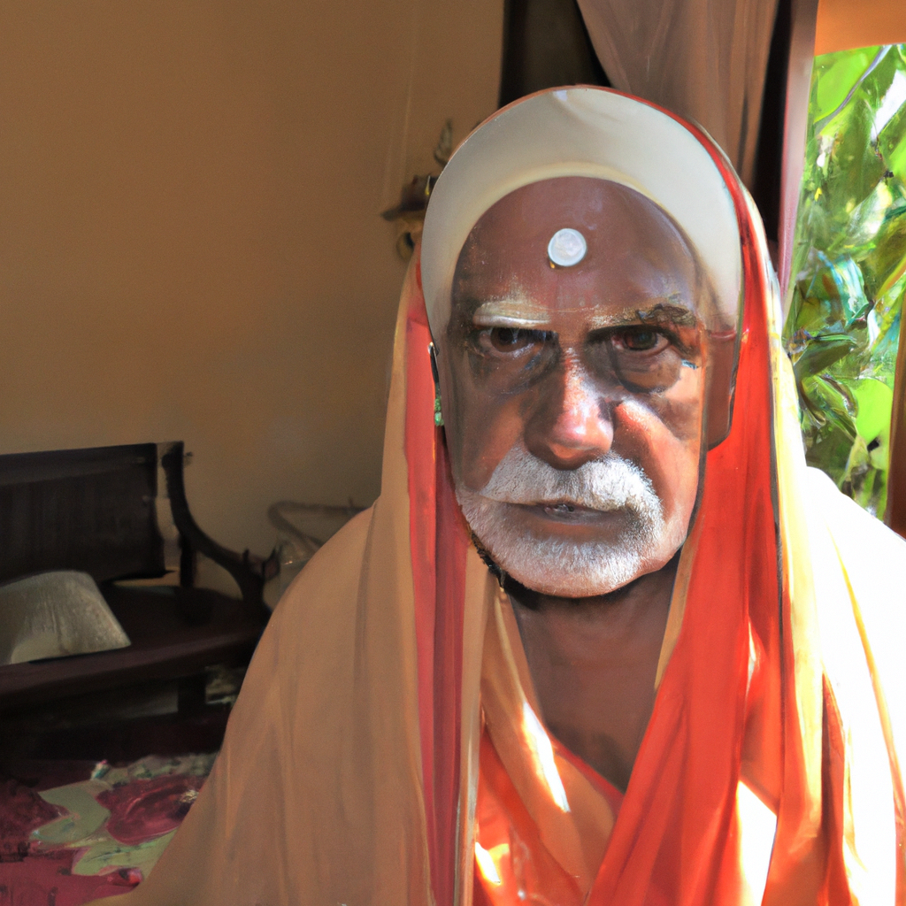 Portrait of Shri Ram Sharma Acharya founder of Gayatri Pariwar, Shantikunj, Haridwar